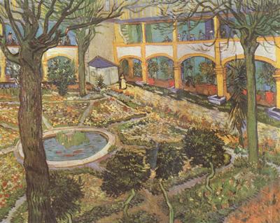 Vincent Van Gogh The Courtyard of the Hosptial at Arles (nn04) Spain oil painting art